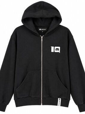 Discord DotEXE Graphic Full-Zip Hoodie – Black, Size S NWT